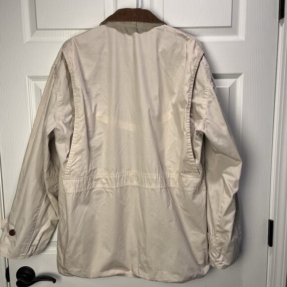 J. Crew Mens Size M Barn Chore Coat Jacket Corduroy Collar Flannel Lined Tan - Picture 2 of 13